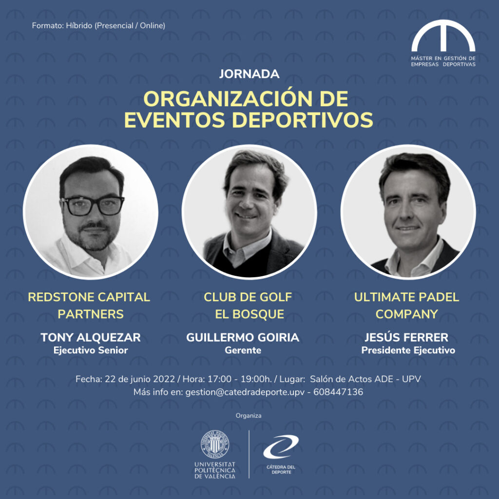 Jornada "Organización de eventos deportivos" Junio UPV